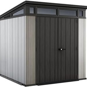 Keter Outdoor Storage Shed, for House, Patio & Yard, Plastic Resin, Artisan, 7×7 Ft, Gray
