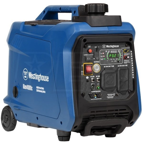 4,000-Watt Gas Powered Portable Inverter Generator with Recoil Start, LED Data Center